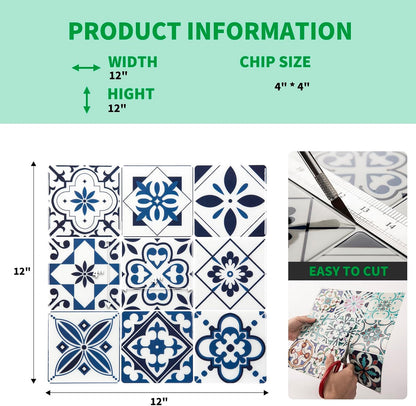 LONGKING Peel and Stick Backsplash Tile Stickers, Colorful Talavera Mexican Tile, Stick on Wall Tiles (10 Sheets)