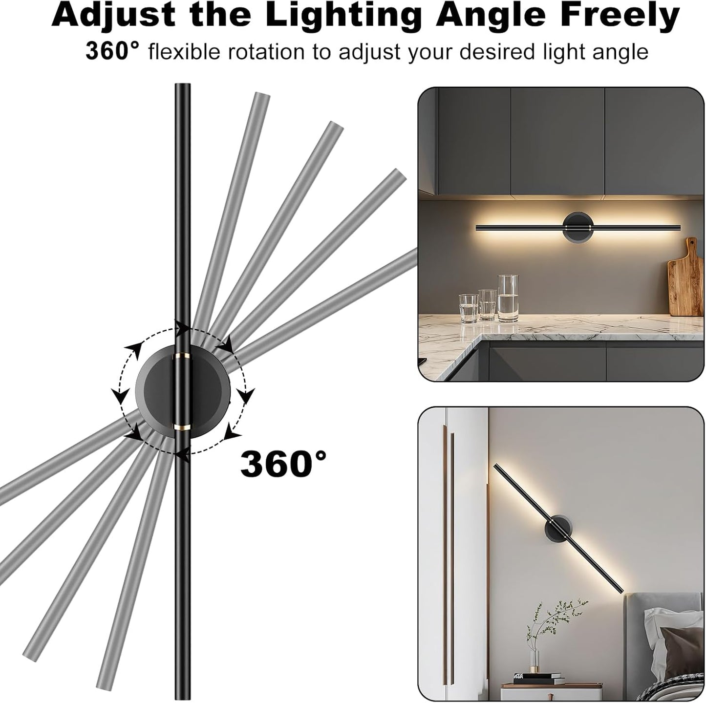 Battery Operated Wall Sconces Set of 2, Dimmable 6000mAh Rechargeable Wall Lights, LED Wall Lamp with Remote Control