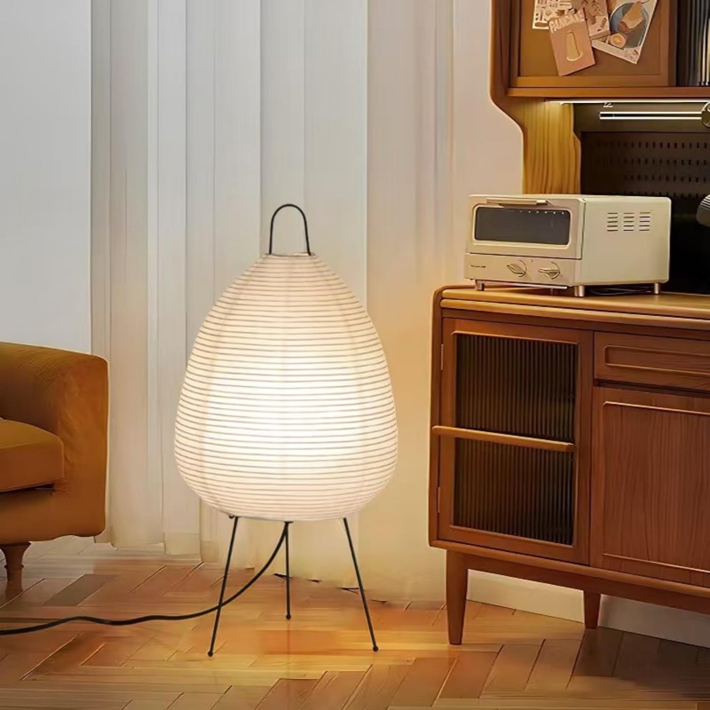 Floor Lamp Modern Dimmable Japanese Rice Paper Lantern Lamp Rice Paper Floor Lamp(A)