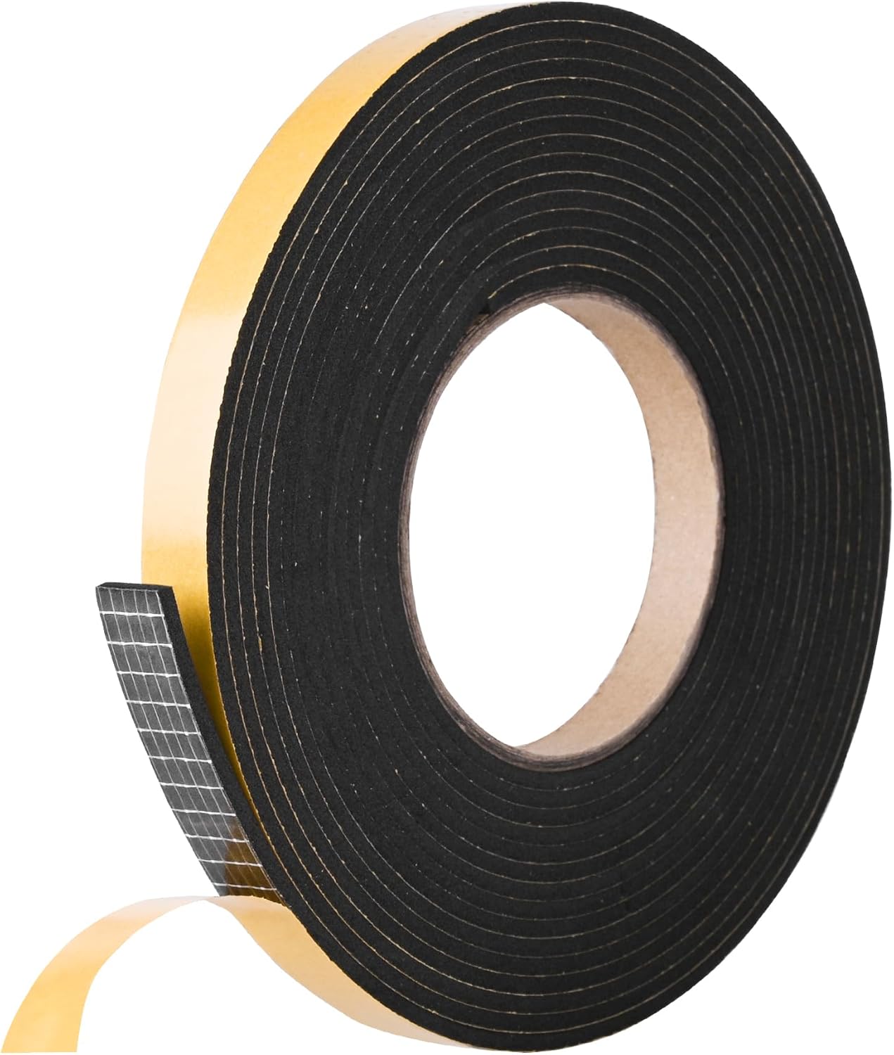 Kikerike Self Adhesive Foam Tape Weatherstrip 1/2In x 1/4In x 16.5Ft High Density Foam Insulation Strips Seal Weather Stripping with Strong Adhesive for Door and Window Sound Isolation Soundproofing