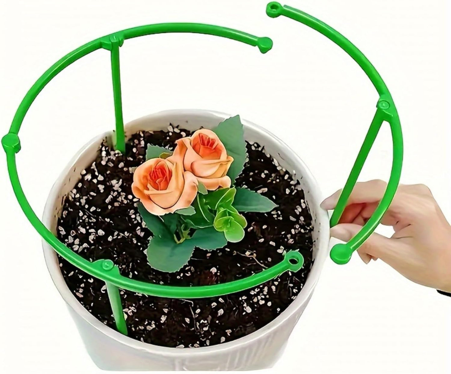 12PCS Plant Support Stakes Half Round Plant Stakes for Indoor Plants, Stackable Garden Flower Support, Plant Cages for Tomato,Monstera, Peony, Hydrangea, Climbing Plants