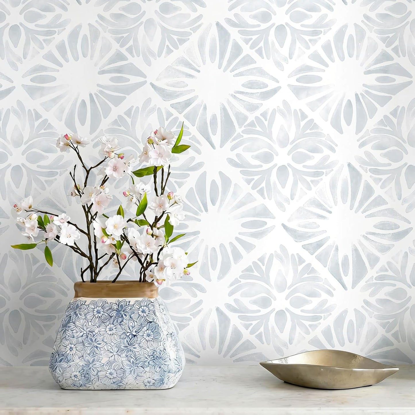 Boho Wallpaper Neutral Peel and Stick Wallpaper 78.7"x17.3" Geometric Wall Paper Beige and White Contact Paper Textured Removable Vinyl Waterproof for Bedroom Farmhouse Kitchen Bathroom