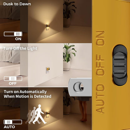 DORESshop LED Night Light[2 Pack], Night Lights Plug into Wall, 3 Mode Plug in Night Light with Motion Sensor, Dusk to Dawn Sensor, Nightlights for Adults, Bedroom, Bathroom, Hallway