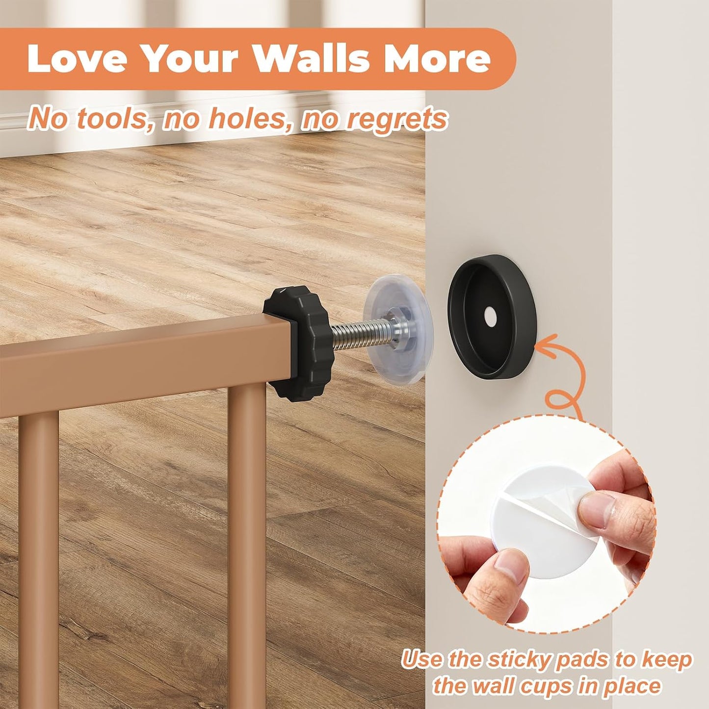 Baby Gate No Drilling, 29"-40" Auto Close Dog Gate Indoor for Doorways & Stairs, Pressure Mounted Adjustable Pet Gate, Easy Walk Through Child Gate for Children & Pets Stroller Friendly, White