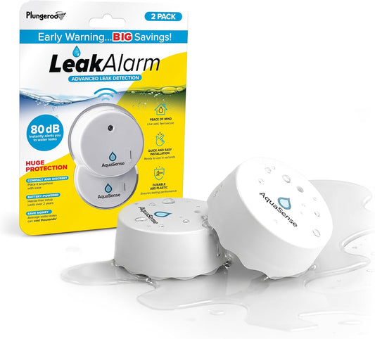 Leak Alarm Advanced Water Sensor | Wireless Real-Time Water Sensor with Instant Notifications | Battery Powered | Compact Design for Home & Basement | White