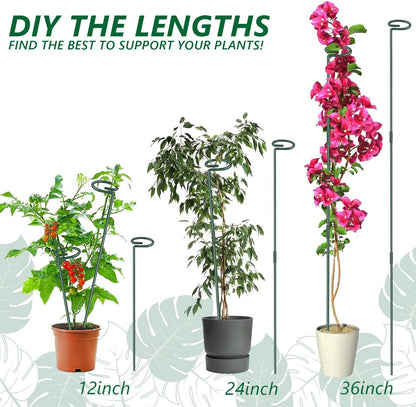 6 Pack 24 in Extendable Plant Support Stakes for Outdoor Plants and Flowers | Adjustable 12 to 24 Inch garden sticks for indoor outdoor, fits orchid, tomato, vegetables and monstera