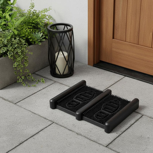 HomeRoots 13" X 16" Black Outdoor Rubber Boot Scraper
