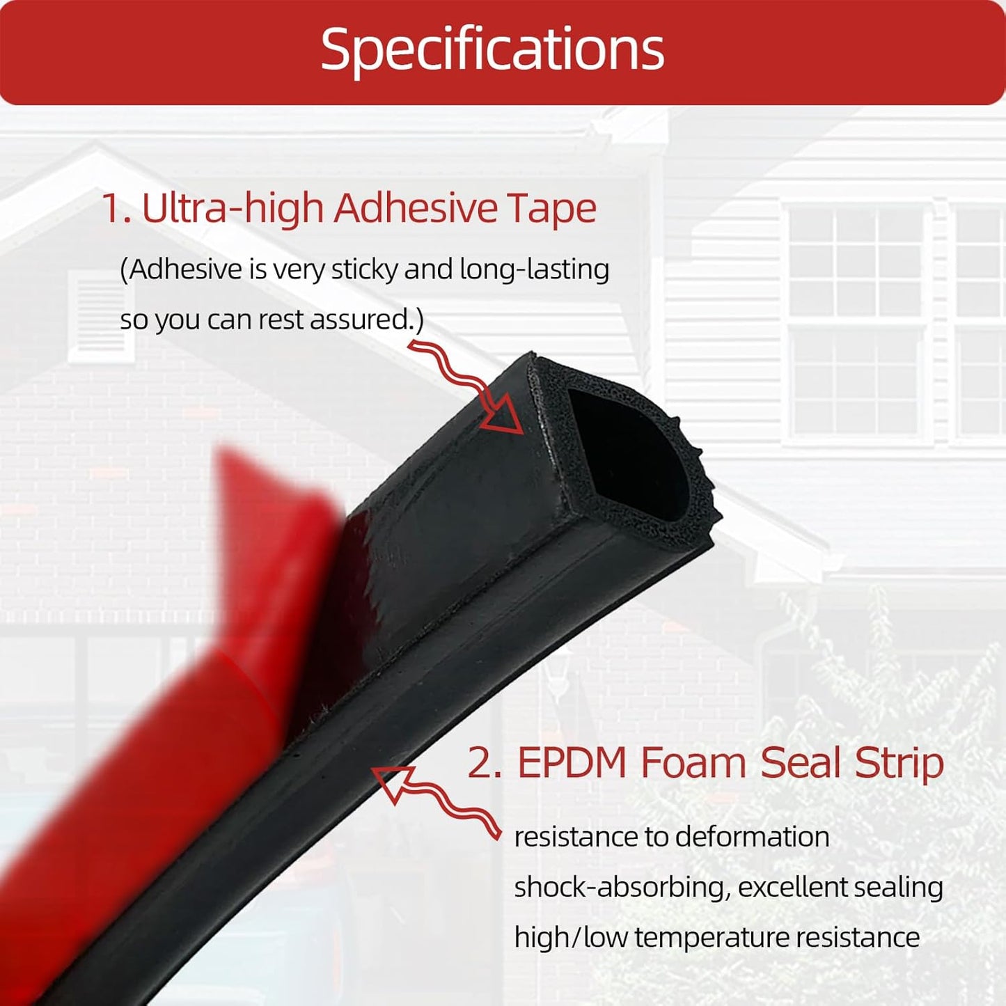 EPDM Rubber Seal Strip, Self-Adhesive D Shape Rubber Weather Stripping for RV, Boat, Auto, Truck, Marine, Garage Doors/Window and More, W:1"; H:1.1",10Ft