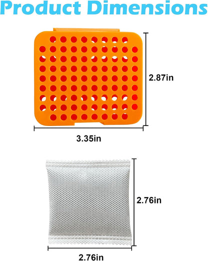2 Pack Stick On Deodorizing Box, 12 Pack Odor Removing Refills for Trash Can, Activated Charcoal Odor Eliminator for Indoor Kitchen Trash/Diaper Pails/Wardrobe/Shoe Cabinet (Black)