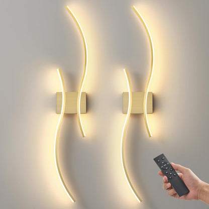 Battery Operated Wall Sconce Set of 2, Dimmable Modern LED Rechargeable Wall Light with Remote Control, Wall Decor for Living Room, Hallway, Quick Install, No Electrician Required