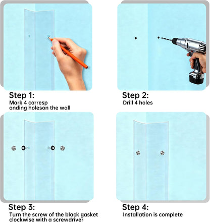 CHIDU Corner Guard, Pre-Drilled Clear Wall Corner Protector with Screws, L-Shaped Thickened Edge Protection for Sharp Wall, Door Frame, Table, Countertop - 4 PCS x 39.3" L x 1.97" W