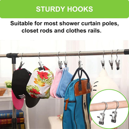 Boot Hangers Clips, 16 Pack Laundry Hooks Hanging Clips Clothes Pins Closet Hanger Organizer Clamps Socks Towel Clips Heavy Duty Clothespins Bulk Hanger Clips for Closet Travel Pants Socks Handbags