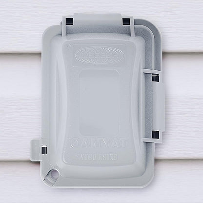 TayMac MM420W Raco 1-Gang Nonmetallic Extra Duty Weatherproof In-Use Horizontal/Vertical 16-in-1 Standard Cover, White, 2.75" Size