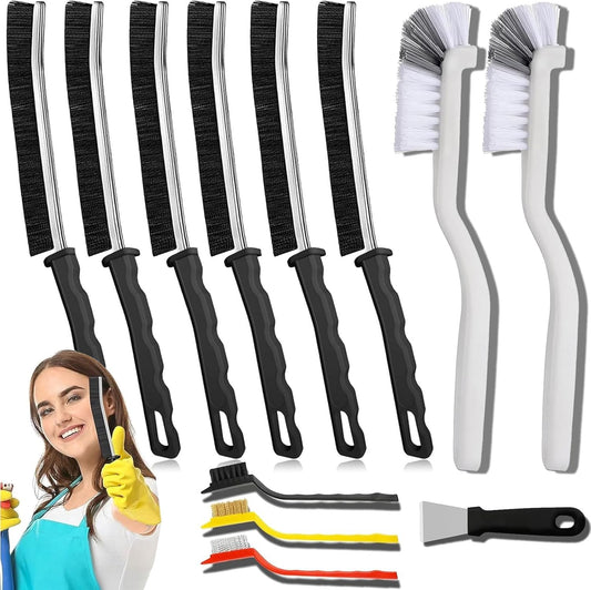 Crevice Cleaning Brush Set, 12 Pack | Hard Bristle, Gap Cleaning Tool