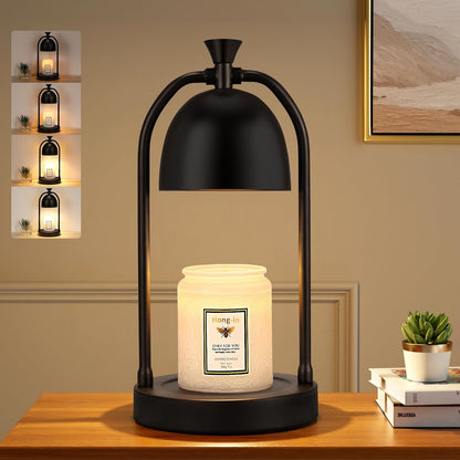 Hong-in Candle Warmer Lamp - with Timer & Dimmer, Modern Home Decor House Warming Gifts Wax Melt Warmer for Jar Candles, Cozy Birthday Gift for Women Mom (Black)
