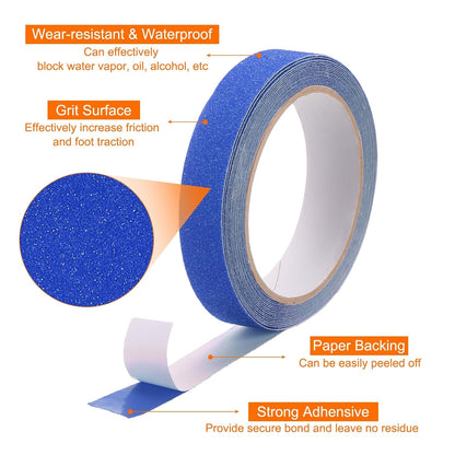 HARFINGTON Anti Slip Traction Tape 2" x 16.4ft Waterproof Non-Slip Grip Tape High Friction Weather Resistant Non Skid Stair Treads Tape for Indoor Outdoor Stair Steps, White