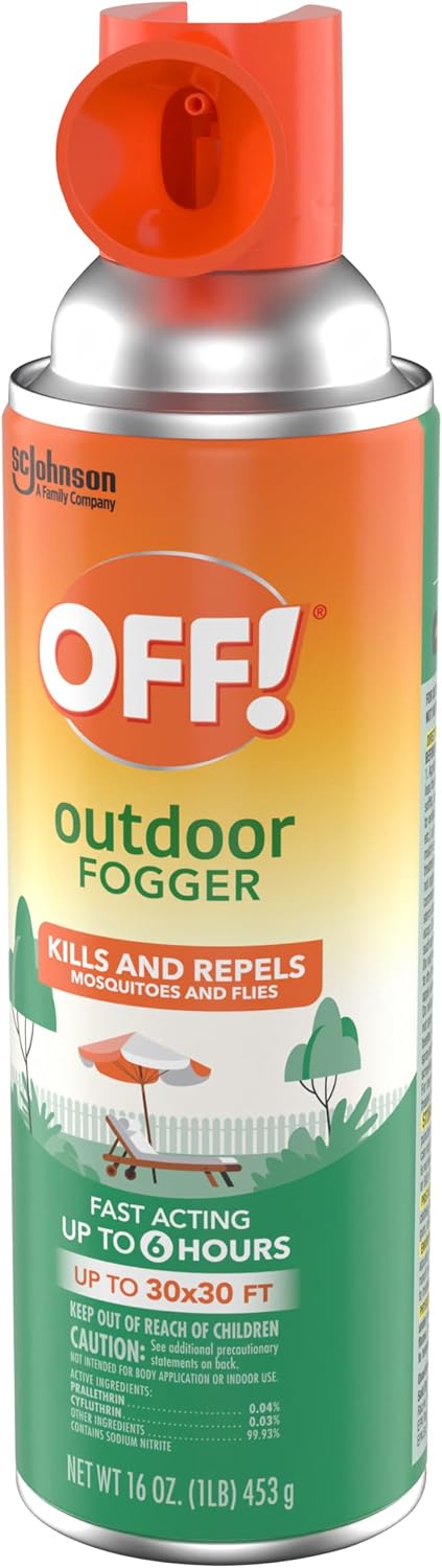 OFF! Outdoor Insect & Mosquito Repellent Fogger, Backyard Pretreat, Kills & Repels Insects in an up to 900 sq, ft, Area, 16 oz (Pack of 2)