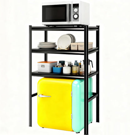 Over The Washer and Dryer Storage Shelf, Height-Adjustable 4-Tier Metal Heavy Duty Over The Washer, Organizer Rack for Washer Dryer, Laundry Room Organizer Rack, Multi-Functional Storage Shelf