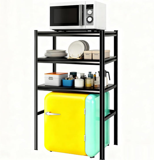Over The Washer and Dryer Storage Shelf, Height-Adjustable 4-Tier Metal Heavy Duty Over The Washer, Organizer Rack for Washer Dryer, Laundry Room Organizer Rack, Multi-Functional Storage Shelf