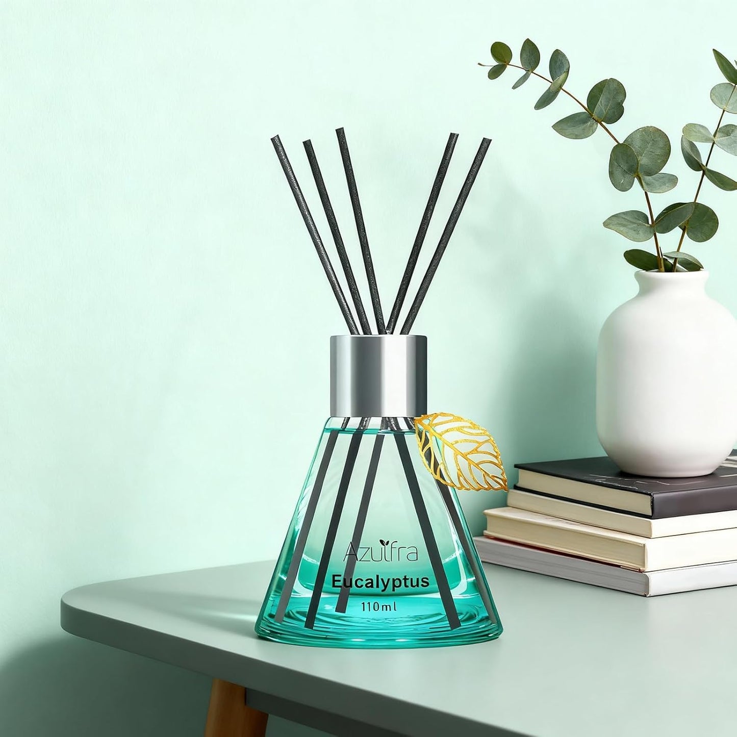 Reed Diffuser Set for Home, Citrus Scented Diffuser with 6 Diffuser Sticks, Home Fragrance Scent Essential Oil Stick Diffuser for Christmas Shelf Decor,3.4 oz