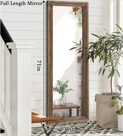AAZZKANG Full Length Mirror Rectangle Wood Framed Large Wall Mirrors Black | 47"x16" Bedroom Living Room Bathroom Dressing Room Entryway Hanging Mirror