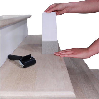 FINEHOUS 32"x4" Non-Slip Stair Treads Tape (15-Pack) - Clear Anti-Slip Indoor Strips