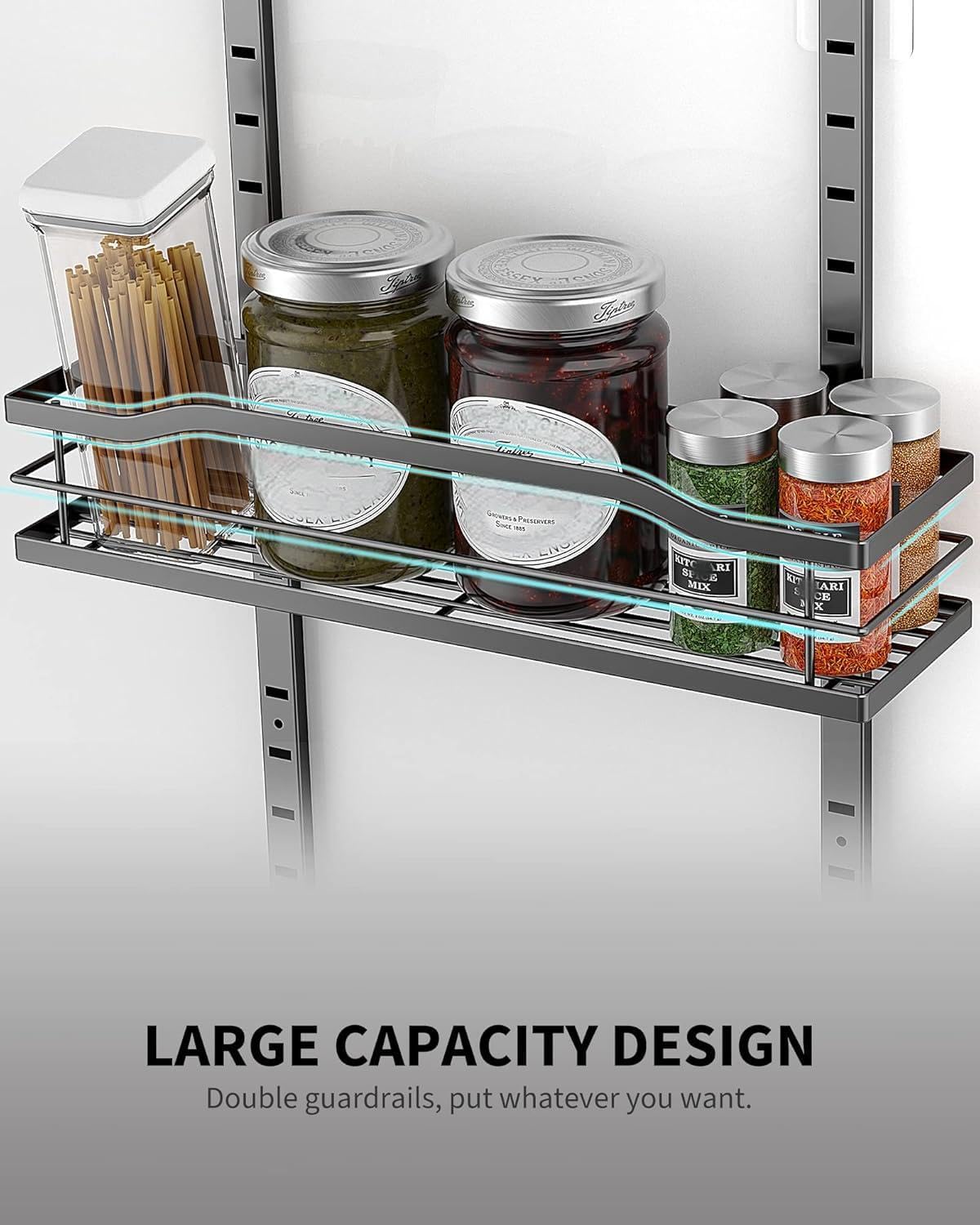 Moforoco White 9-Tier Over The Door Pantry Organizer, Pantry Organization And Storage, Metal Hanging Spice Rack Shelves Door, Home & Kitchen Essentials, Laundry Room Bathroom Organization