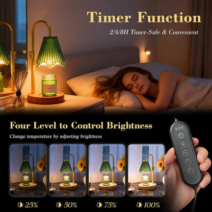 Candle Warmer Lamp with Timer & Dimmable 4-Level Brightness - Adjustable Height,for New Home Bedroom, Gifts for Women(Blue)