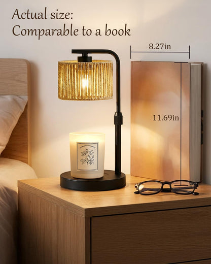 Candle Warmer Lamp with Timer Dimmer, Height Adjustable Modern Farmhouse Candle Warmer, Electric Candle Lamp Warmer with 2 Bulbs, Birthday Gifts for Women Mom, Gift for Home Decor