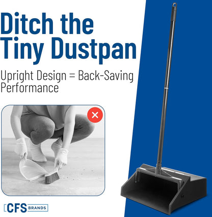 Carlisle FoodService Products Duo-Pan 36" Short Upright Dust Pan & Broom Set, Black