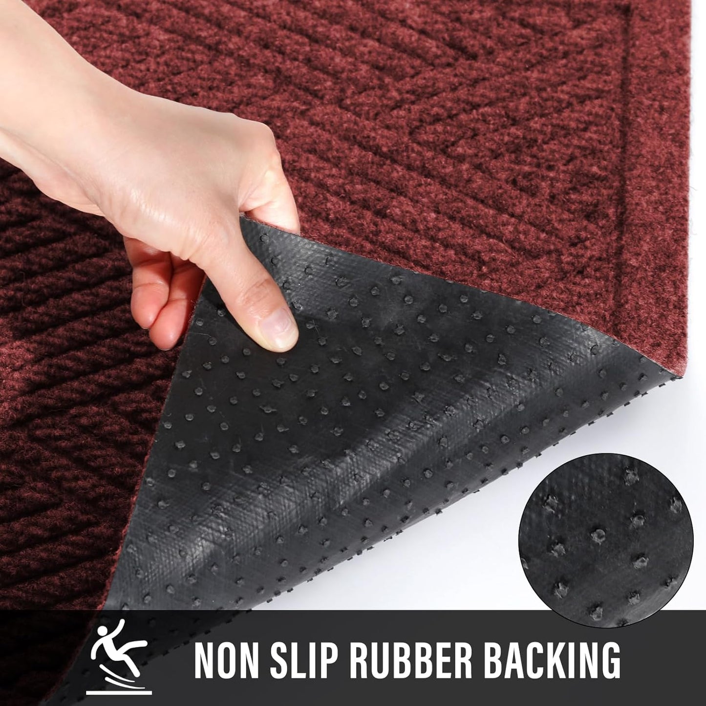 HIYARD Sturdy Front Door Mat, Absorbent Muddy Dirt Resist Welcome Door Mats Outdoor Indoor, Stain and Fade Resistant, Non-Slip Rubber Backing Low Profile Doormat for Entryway, 30×17, Beige