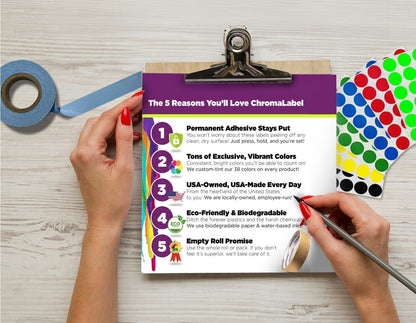 ChromaLabel 2 inch Color-Code Dot Labels | 500/Roll (Yellow)