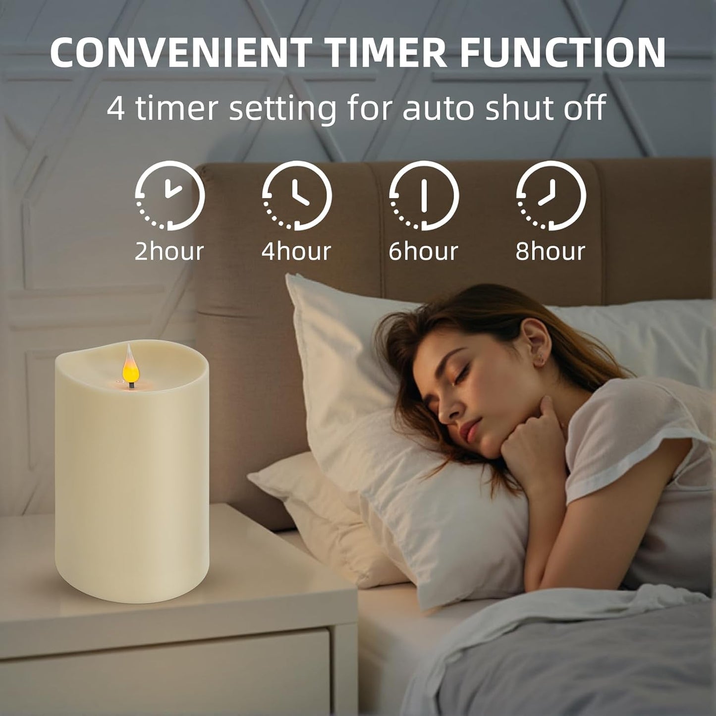 Set of 2 Flameless LED Candles with 2 Remotes, 4x6 Inch Battery Powered Plastic Pillar Candles, Flickering Flame with Timer & Dimming, Ivory – Elegant, Safe Lighting for Home, Wedding, Holiday