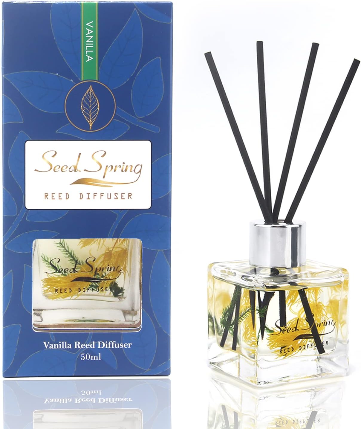 Reed Diffuser Set with Sticks Lavender Aromatherapy Oil Scent Diffuser for Home Office Bathroom Decoration Perfume and Gifts 50ml/1.7 oz
