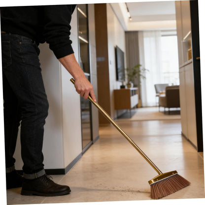Heavy Duty Dust Removal Broom Stainless Steel with Detachable Handle Versatile Floor Compatibility Weather Resistant Cleaning Tool for Indoor and Outdoor Use for Patio and Damp