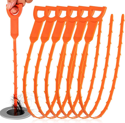 Drain Snake Clog Remover - 4 Pack 20 Inch Flexible Hair Drain Removal Tool for Sink, Shower, Tub & Toilet, Drain Cleaner with Grip Handle - Easy Use Kitchen & Bathroom Drain Opener