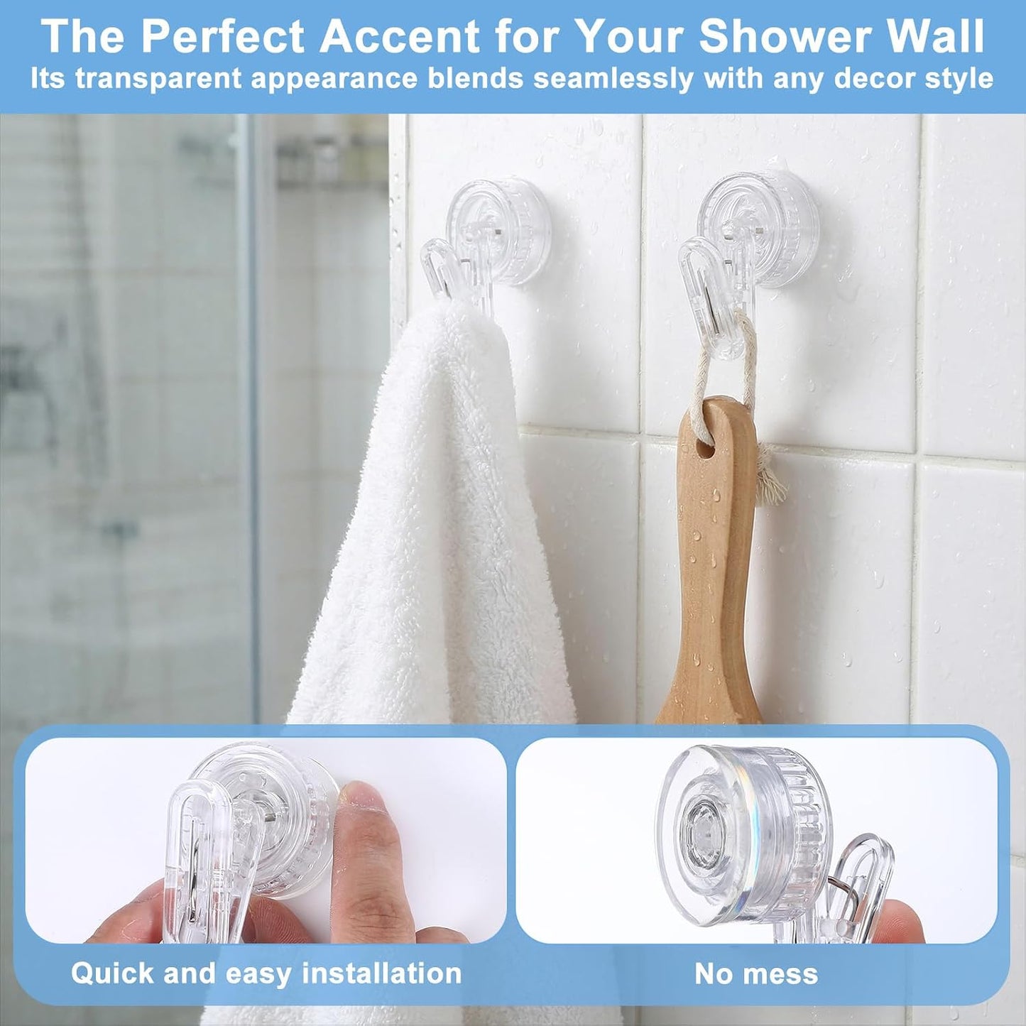 2PCS Dish Glove Clip with Suction Cup Rotatable Glove Holder Clip Removable Wall Mounted Hook for Kitchen Bathroom Office for Dish Gloves Documents Towels