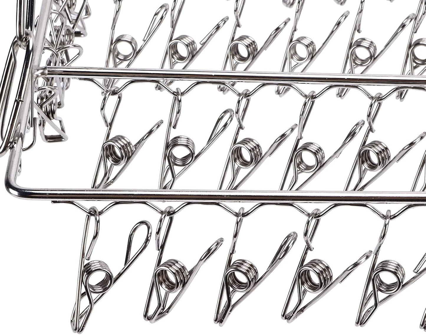 Stainless Steel Sock Drying Rack,Multifunctional Laundry Drying Rack Hanging Drying Rack Swivel Hook Wind Proof Clothes Hanger Rack with Clips for Hanging Clothes Towels Socks (Without Clip 40cm)