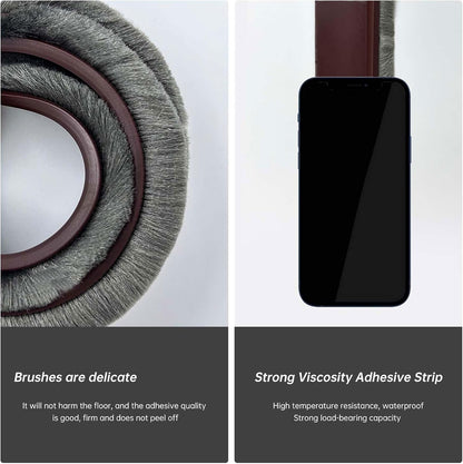 Door Sweep for Bottom of Door, Integrated Bottom Door Draft Stopper with Brush, Self-Adhesive Under Door Seal for Dust/Noise/Hot or Cold Air Insulation, Black 39.37" L/1" W