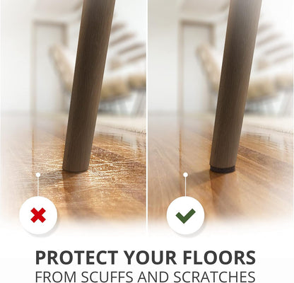 Felt Furniture Pads X-PROTECTOR - 48 Premium Floor Protector Chair Felts for Feet Wood Floors Best Hardwood Protect Your Hard Floors! (Brown)