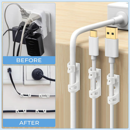 VIPMOON 70Pcs Self Adhesive Bendable Cable Clips, Screw Mountable Wire Organizer, Wire Management Clips for Car Desk Home Office TV PC Ethernet Cables, Fits 5-7mm Diameter Cables, Black