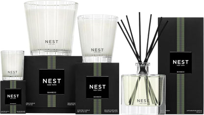 NEST New York Reed Diffuser, Moroccan Amber - 5.9 fl oz - Fragrance for Up to 90 Days - Reusable, Refillable Glass Holder - Includes 8 All-Natural Reed Sticks - Flame Free