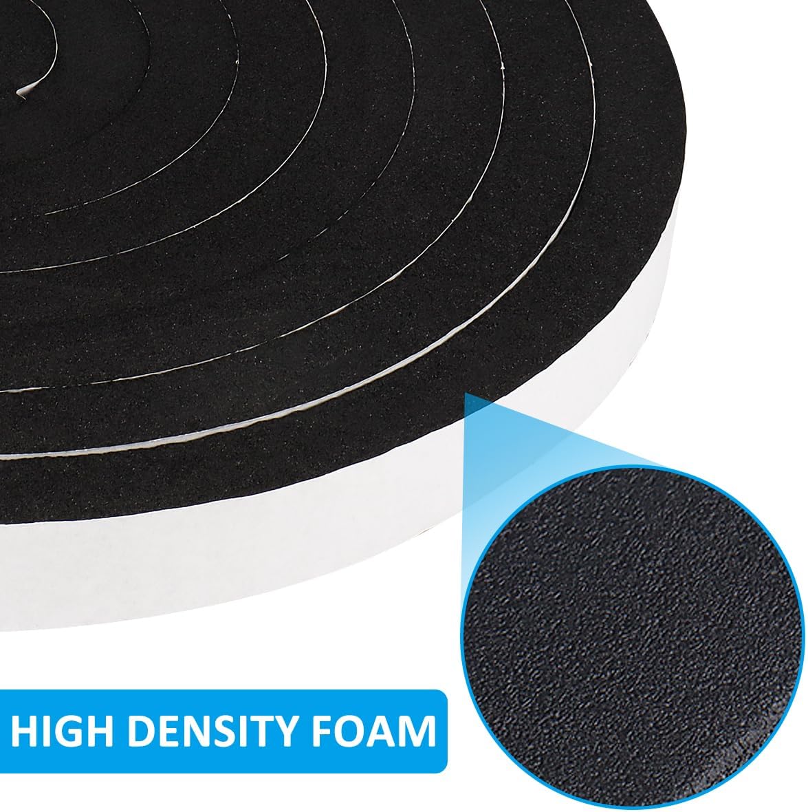DGSL Foam Insulation Tape, 1/2In x 1/4In x 33Ft Weather Stripping Door Seal Strip for Doors and Windows,Sliding Door,Sound Proof Soundproofing Door Seal,Weatherstrip,Air Conditioning Seal Strip