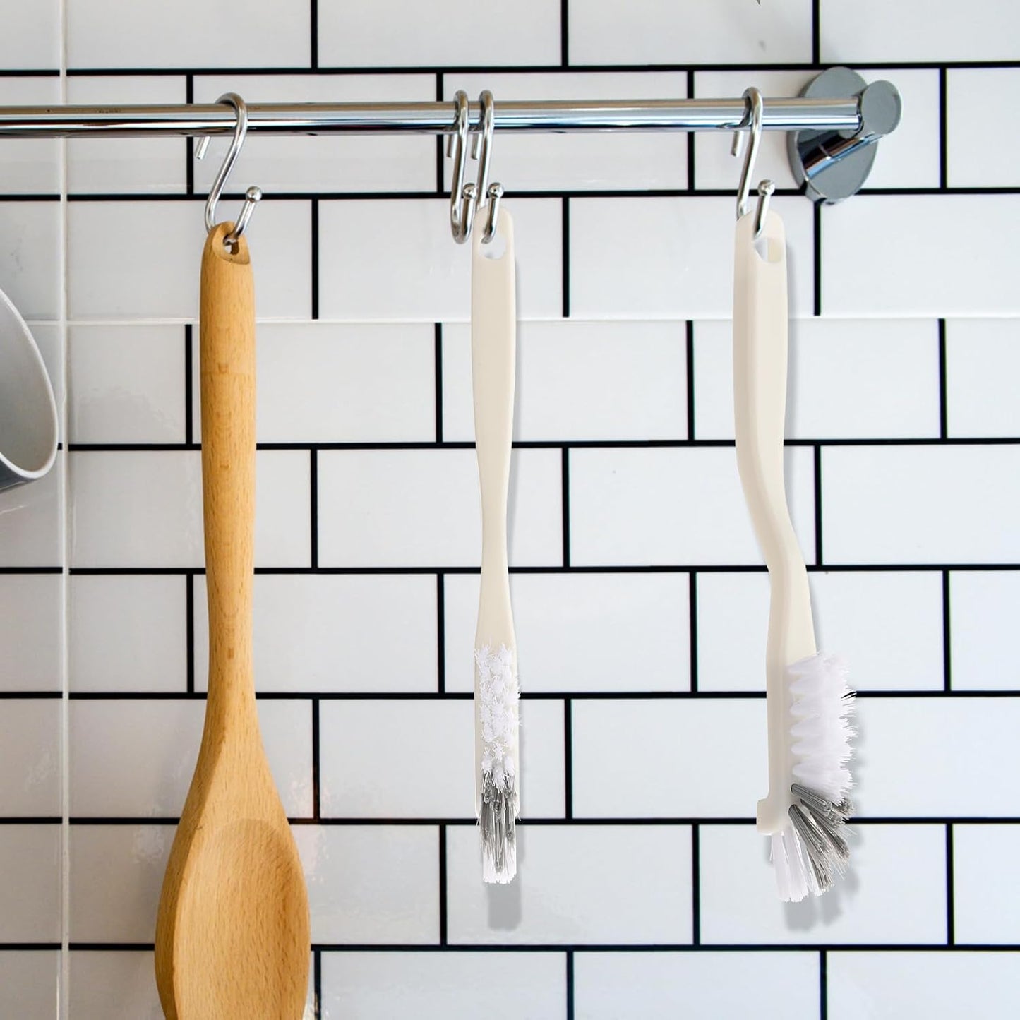 Kitchen Scrub Brush, Angle Cleaning Brush Right Angle Scrub Brushes Cleaning Dish Scrub Brushes for Sink Household Dish Edge Corners Small Space Crevice Cleaning with Stiff Bristles