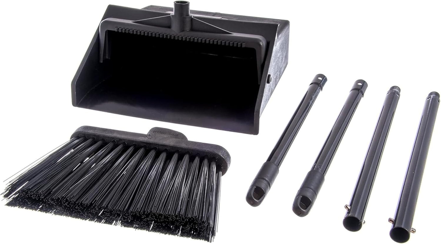Carlisle FoodService Products Duo-Pan 36" Short Upright Dust Pan & Broom Set, Black