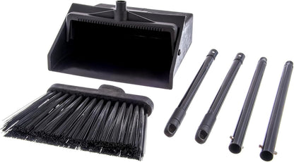 Carlisle FoodService Products Duo-Pan 36" Short Upright Dust Pan & Broom Set, Black