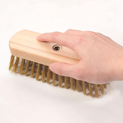 Pizza Oven Brush 7 Inch Brass Bristles Replacement Brush Head and Scraper
