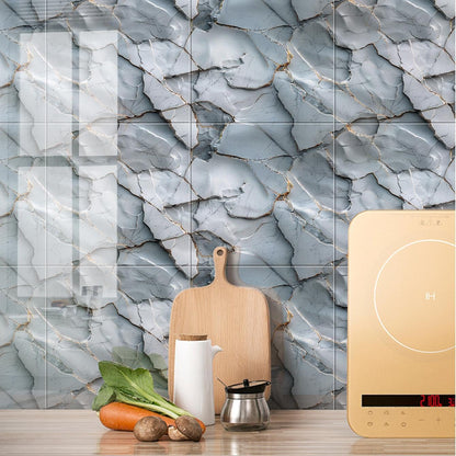 Chejiaye Shower Wall Panels Peel and Stick,Marble Wall Panels for Interior Decor,Backsplash Tile for Kitchen Showers Bathrooms Living Rooms 11.8"x11.8"in 10Pcs, Grey (Not Real Tile,9.7 Sq.ft)