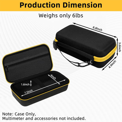 Carrying Case for Fluke 15B+/17B+/Fluke 101/117/115/116/114/113/177/179/233/106/107 Multimeter Testers and Accessories, Multimeter Storage Bag Organizer Box -Black (Case Only)