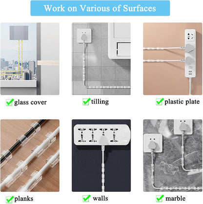 40 PCS Cable Clips (Small & Large),Adhesive Cable Clips for Wall,Finisher Wire Clamp for TV PC Laptop,Cable Management Clips Outdoor Light Clips